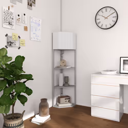 HOMCOM Corner Modern Floor Lamp with Shelves for Living Room, Bedroom, Grey - Additional view 7
