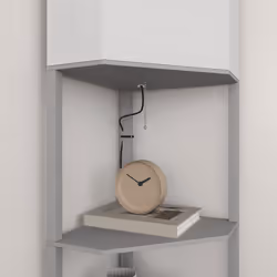 HOMCOM Corner Modern Floor Lamp with Shelves for Living Room, Bedroom, Grey - Additional view 8