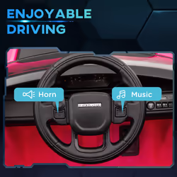 AIYAPLAY Licensed Land Rover, Kids Electric Car w/ Remote, Music, Pink