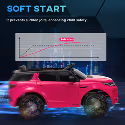 AIYAPLAY Licensed Land Rover, Kids Electric Car w/ Remote, Music, Pink