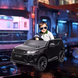 AIYAPLAY Licensed Land Rover, Kids Electric Car w/ Remote, Music, Black
