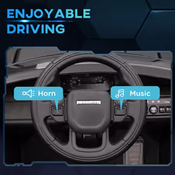 AIYAPLAY Licensed Land Rover, Kids Electric Car w/ Remote, Music, Black - Additional view 4