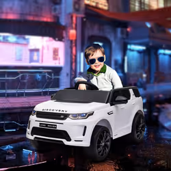 AIYAPLAY Licensed Land Rover, Kids Electric Car w/ Remote, Music, White