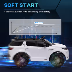 AIYAPLAY Licensed Land Rover, Kids Electric Car w/ Remote, Music, White - Additional view 4