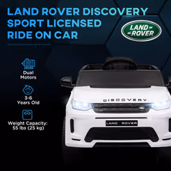 AIYAPLAY Licensed Land Rover, Kids Electric Car w/ Remote, Music, White - Additional view 6