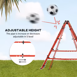 HOMCOM Rebounder Net Football Target Goal with Adjustable Angles, Red - Additional view 6