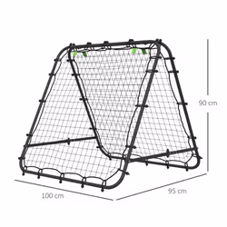 HOMCOM Rebounder Net Football Target Goal with Adjustable Angles, Black - Additional view 5