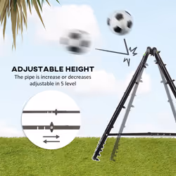 HOMCOM Rebounder Net Football Target Goal with Adjustable Angles, Black - Additional view 6
