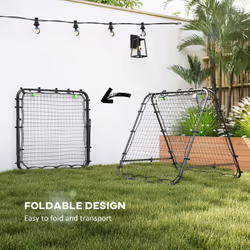 HOMCOM Rebounder Net Football Target Goal with Adjustable Angles, Black - Additional view 7