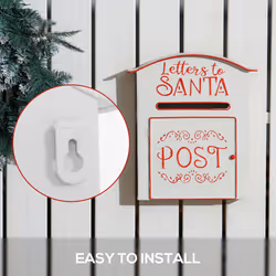 HOMCOM Christmas Post Box Wall Mounted Santa Mailbox for Xmas Decoration - Additional view 4