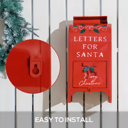 HOMCOM Christmas Post Box Freestanding or Wall Mounted for Xmas Decoration - Additional view 4