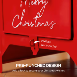 HOMCOM Christmas Post Box Freestanding or Wall Mounted for Xmas Decoration - Additional view 5
