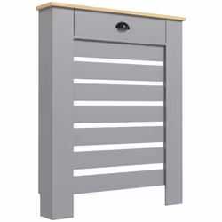 HOMCOM Radiator Cover with Drawer, Horizontal Slat, 78cm, Grey