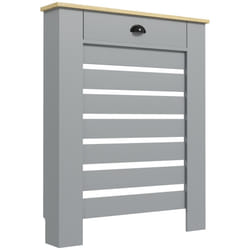 HOMCOM Radiator Cover with Drawer, Horizontal Slat, 78cm, Grey