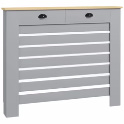 HOMCOM Radiator Cover with Drawer, Horizontal Slat, 111cm, Grey