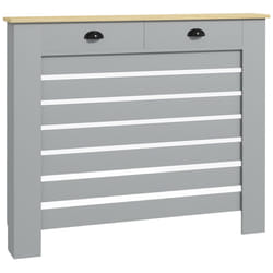 HOMCOM Radiator Cover with Drawer, Horizontal Slat, 111cm, Grey