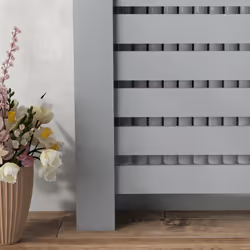 HOMCOM Radiator Cover with Drawer, Horizontal Slat, 111cm, Grey - Additional view 5