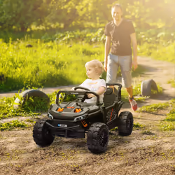 AIYAPLAY Kids Ride on Car, 12V Electric Truck w/ Horn, Lights, USB, Black