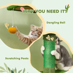 PawHut 230-275cm Floor-to-Ceiling Cat Tree for Indoor Cats with Cat House - Additional view 6