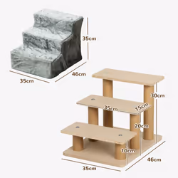 PawHut Three-Step Portable Dog Stairs with Washable Plush Cover, for Small Pets - Additional view 7
