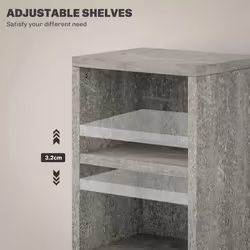 HOMCOM Set of 2 CD Storage Units with Adjustable Shelves Cement Grey