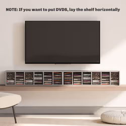 HOMCOM Set of 2 CD Storage Units with Adjustable Shelves Cement Grey - Additional view 5