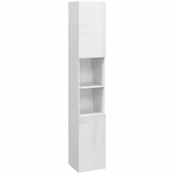 kleankin High Gloss Bathroom Storage Cabinet with Adjustable Shelves White - Additional view 8