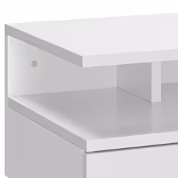HOMCOM Nightstand Set of 2, Wall Mounted Bedside Cabinet, High Gloss White - Additional view 4
