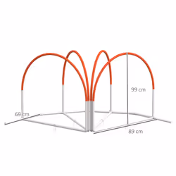 PawHut Dog Agility Equipment Set with 4 PCS Weave Pole, Orange - Additional view 5