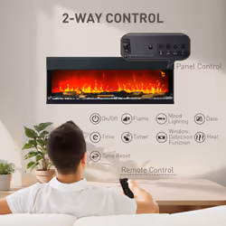 HOMCOM 152.4cm Electric Fireplace Recessed, Insert, Wall Mount, Freestanding - Additional view 4