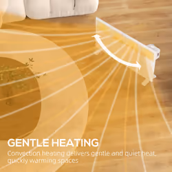 HOMCOM 2000W Panel Heater, Low Energy Electric Heater for Home, White