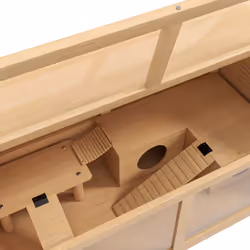 PawHut Wooden Hamster Cage for Gerbils w/ Suspension Bridge, Ladders, Nature - Additional view 8