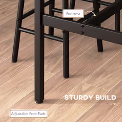 HOMCOM 5 Piece Bar Set, Industrial Kitchen and Chair Set Rustic Brown - Additional view 5