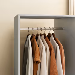 HOMCOM Open Wardrobe Clothes Rail Bedroom Clothes Storage Rod Shelves Grey - Additional view 8