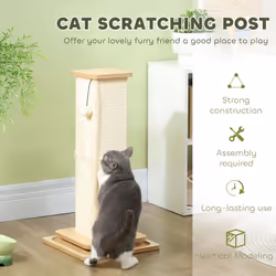 PawHut 67cm Cat Scratching Post, 3-in-1 Cat Scratcher w/ Track Ball Toy - Additional view 4