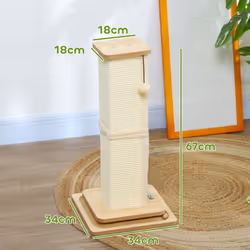PawHut 67cm Cat Scratching Post, 3-in-1 Cat Scratcher w/ Track Ball Toy - Additional view 5