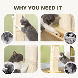 PawHut 67cm Cat Scratching Post, 3-in-1 Cat Scratcher w/ Track Ball Toy - Additional view 6