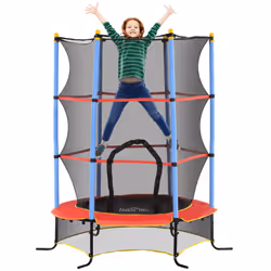 HOMCOM Trampoline for Kids w/Enclosure Net Built-in Zipper 3-10 Year