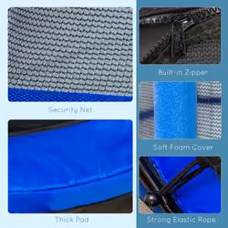 HOMCOM 4.6FT Kids Trampoline with Safety Enclosure for Ages 3-10 Years Blue - Additional view 6