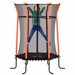 HOMCOM 5.4FT Kids Trampoline w/ Enclosure Indoor Outdoor for 3-10 Years Red