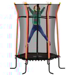HOMCOM 5.4FT Kids Trampoline w/ Enclosure Indoor Outdoor for 3-10 Years Red