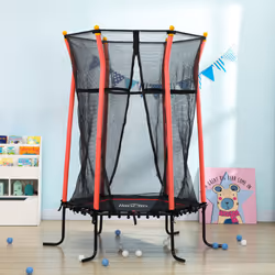 HOMCOM 5.4FT Kids Trampoline w/ Enclosure Indoor Outdoor for 3-10 Years Red - Additional view 8