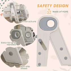 AIYAPLAY Toddler Tower, Foldable and Adjustable, with Handle, Non-Slip, Grey - Additional view 6