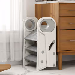 AIYAPLAY Toddler Tower, Foldable and Adjustable, with Handle, Non-Slip, Grey - Additional view 8