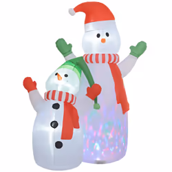Outsunny 8FT Christmas Inflatable Snowman with Rotating Colorful LED Light