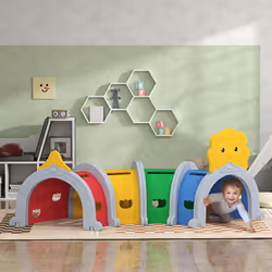 AIYAPLAY Kids Play Tunnel for 3-6 Years, Crawl and Climb, Lion Design