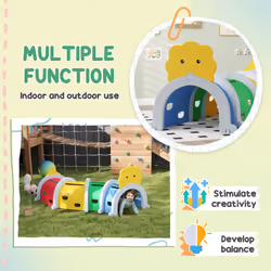 AIYAPLAY Kids Play Tunnel for 3-6 Years, Crawl and Climb, Lion Design