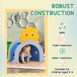 AIYAPLAY Kids Play Tunnel for 3-6 Years, Crawl and Climb, Lion Design