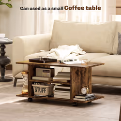 HOMCOM Modern TV Cabinet Stand Storage Shelves Table Mobile Rustic Brown - Additional view 5