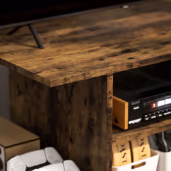 HOMCOM Modern TV Cabinet Stand Storage Shelves Table Mobile Rustic Brown - Additional view 7
